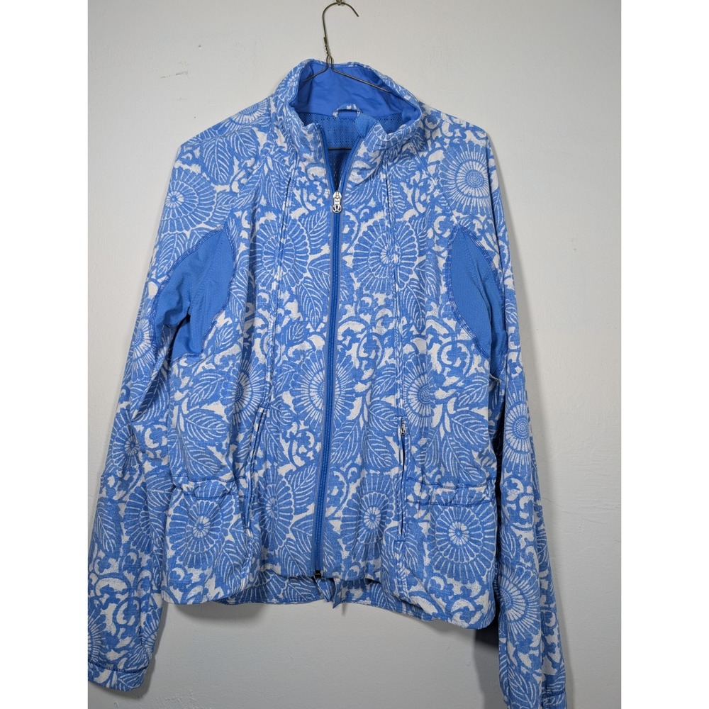 LULULEMON Run Travel To Track Women's Jacket Beachy Floral Zip Up Size 8 Comfy